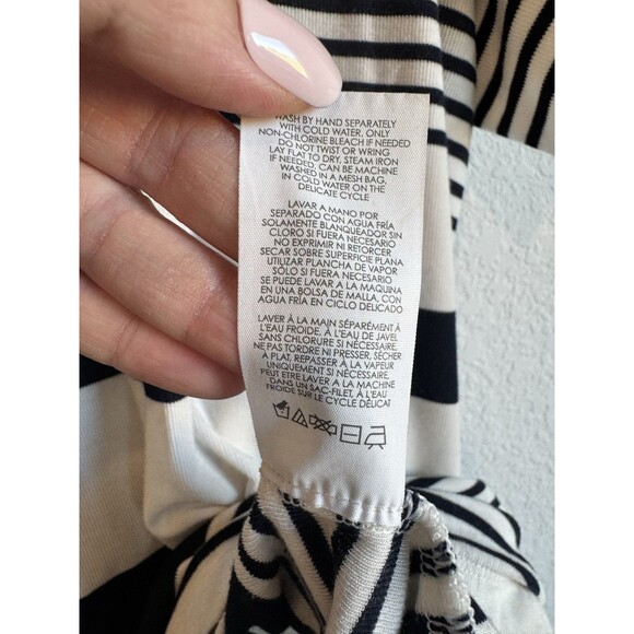 Cabi Women's Sailor Tee Shirt Black White Striped Nautical Short Sleeve Medium - Picture 6 of 9